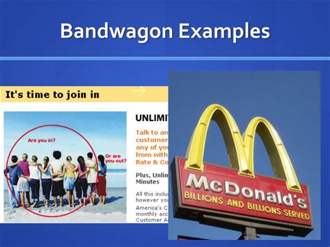 bandwagon advertising technique examples.